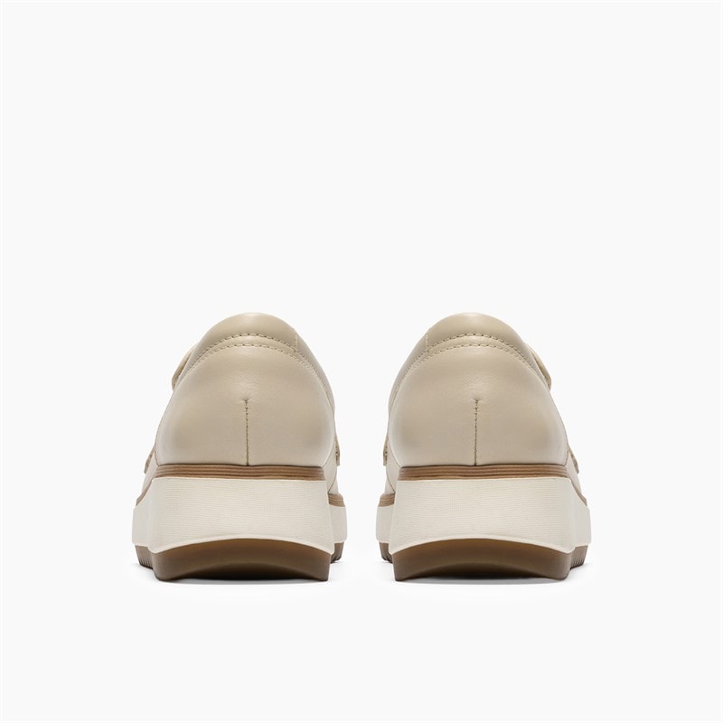 Clarks Dame Zylah Top Mokkasiner Cream Leather - Billede 5