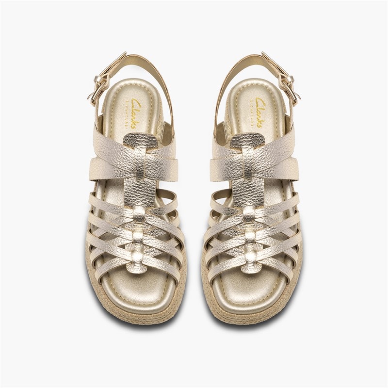 Clarks Dame Tessiah Strop Sandaler Gold Leather - Billede 2