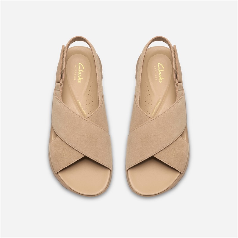 Clarks Dame Dashlite Wish Ankelrem Sandaler Beige Suede - Billede 2