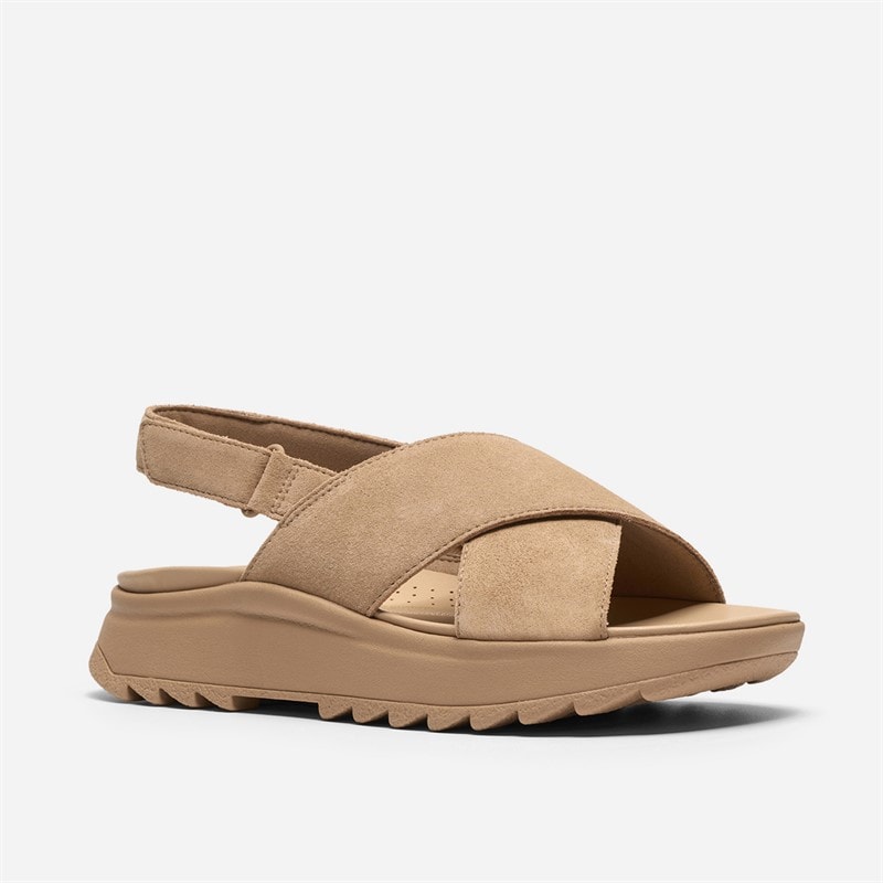 Clarks Dame Dashlite Wish Ankelrem Sandaler Beige Suede - Billede 4