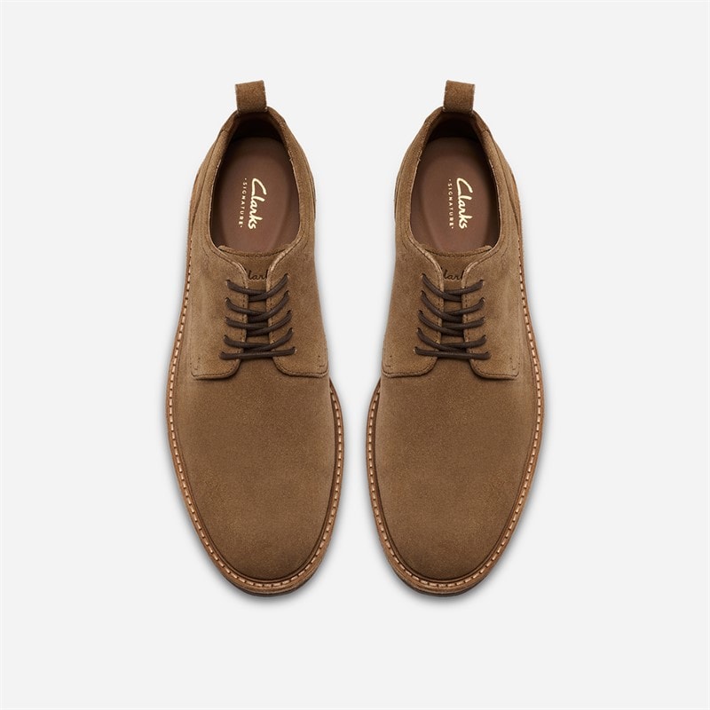 Clarks Herre Aldwin snøre sko Tan Suede - Billede 2