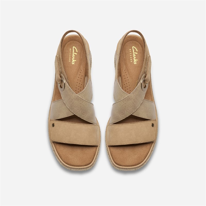 Clarks Dame Kidiki Solsandaler Beige Combi - Billede 2