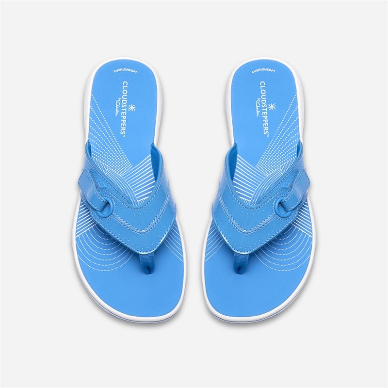 Clarks Dame Brinkley Reyna Flip Flops Bright Blue - Billede 2