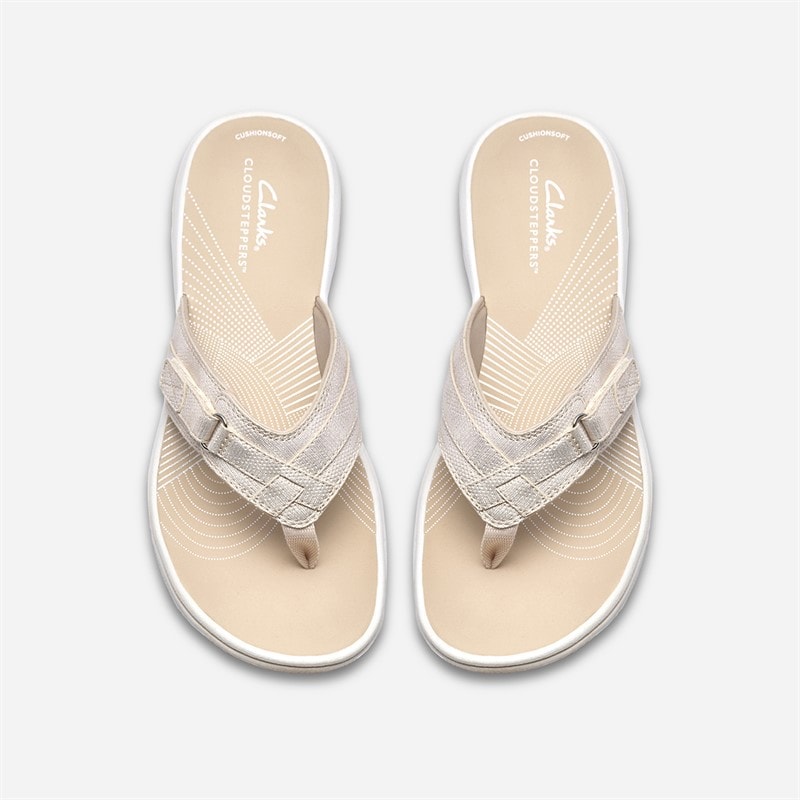 Clarks Dame Brinkley Sea Klipklapper Soft Gold - Billede 2