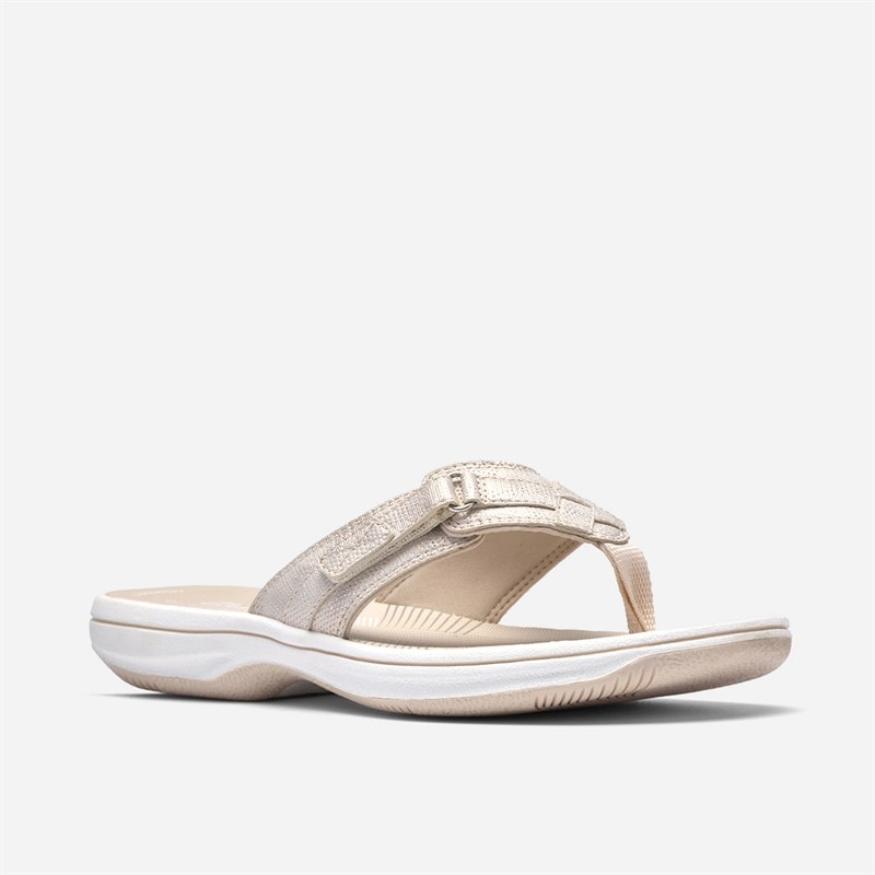 Clarks Dame Brinkley Sea Klipklapper Soft Gold - Billede 4