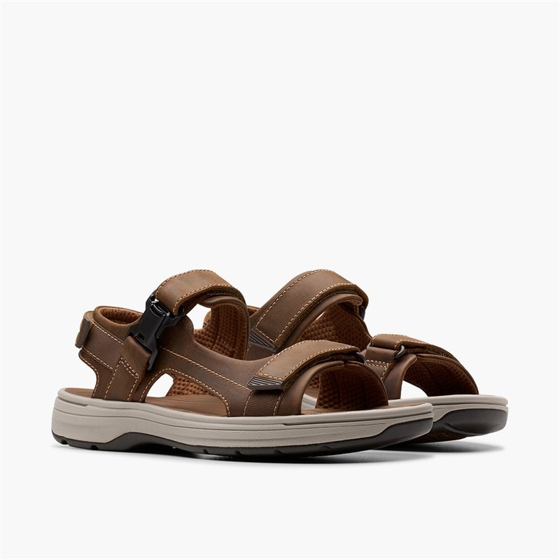 Clarks Herre Saltway Edge Sandaler Light Tan Leather - Billede 4