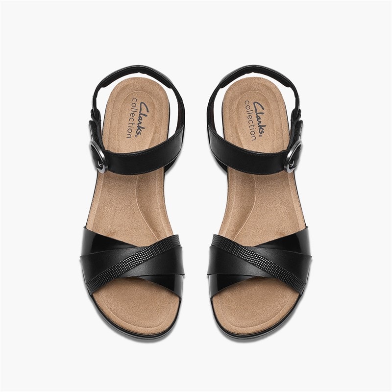 Clarks Dame Kacha Twist Sandaler Black Leather - Billede 2