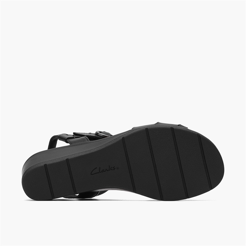Clarks Dame Kacha Twist Sandaler Black Leather - Billede 3