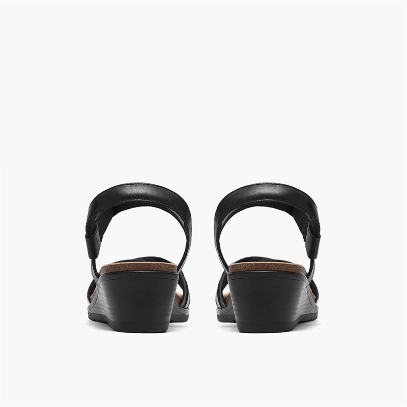 Clarks Dame Kacha Twist Sandaler Black Leather - Billede 5