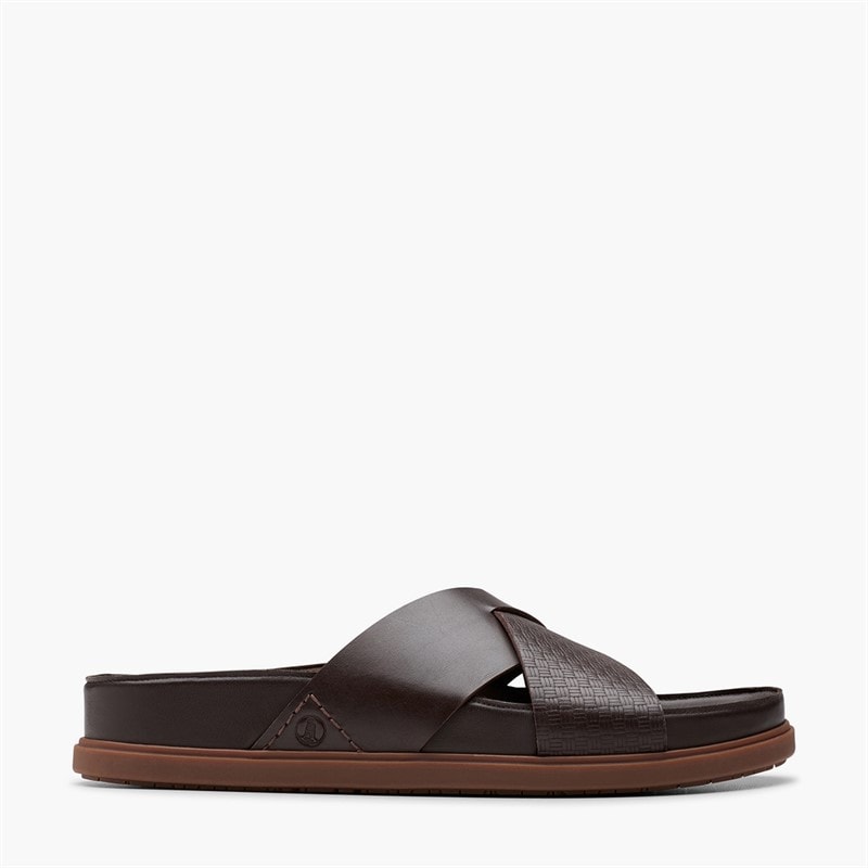 Clarks Herre Torford Krydsrem Sandaler Brown Leather