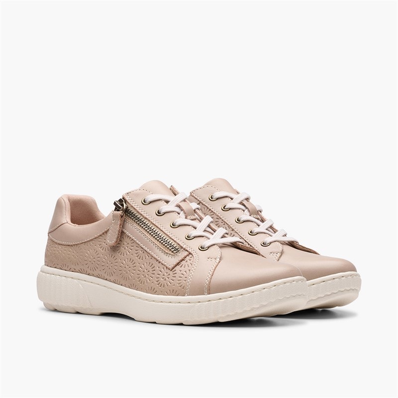 Clarks Dame Caroline Rio Trænere Sand Leather - Billede 4
