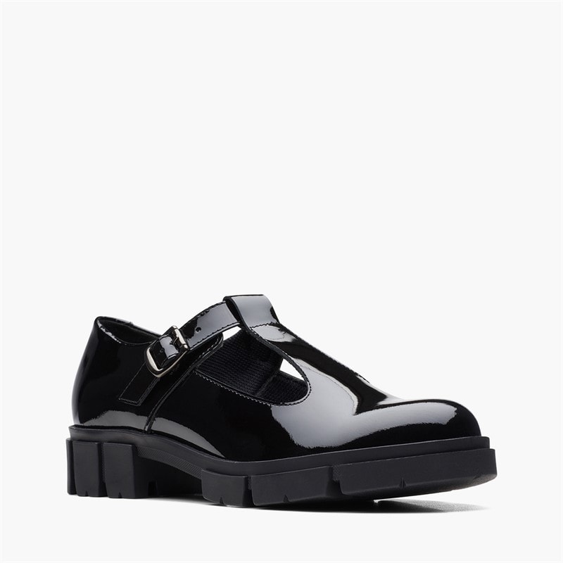 Clarks Dame Teala T-bar sko Black Patent - Billede 2