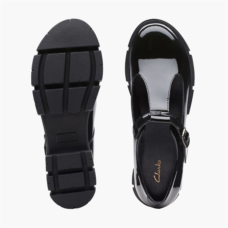 Clarks Dame Teala T-bar sko Black Patent - Billede 3