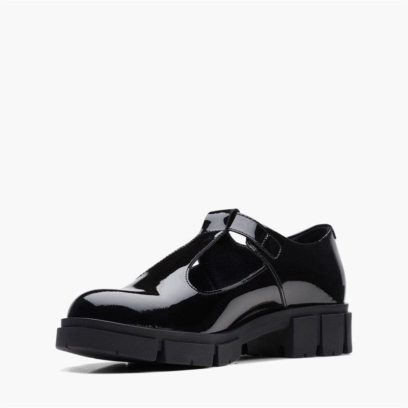 Clarks Dame Teala T-bar sko Black Patent - Billede 4