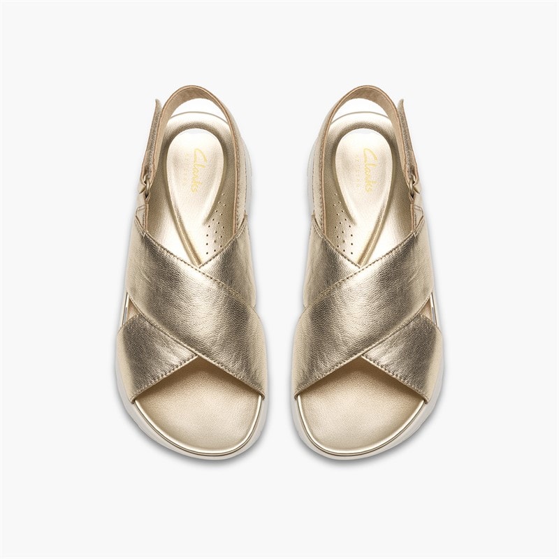 Clarks Dame Dashlite Wish Ankelrem Sandaler Gold Leather - Billede 2