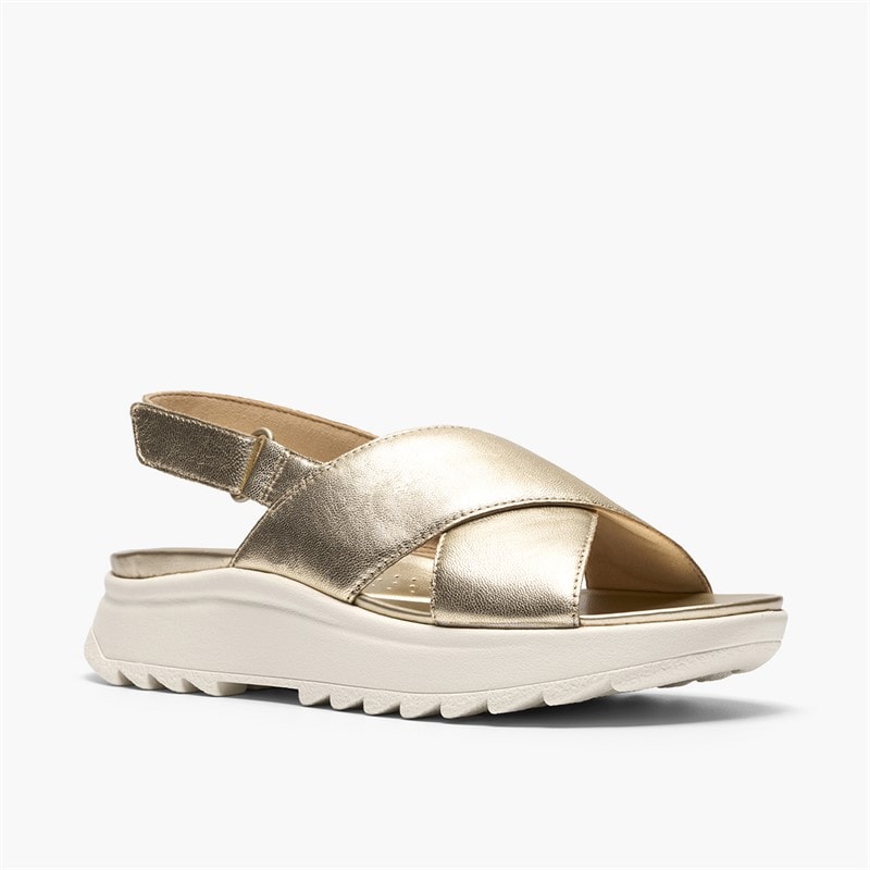 Clarks Dame Dashlite Wish Ankelrem Sandaler Gold Leather - Billede 4