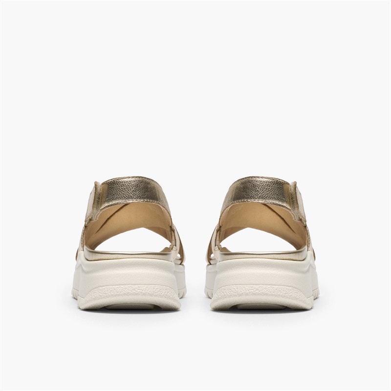 Clarks Dame Dashlite Wish Ankelrem Sandaler Gold Leather - Billede 5