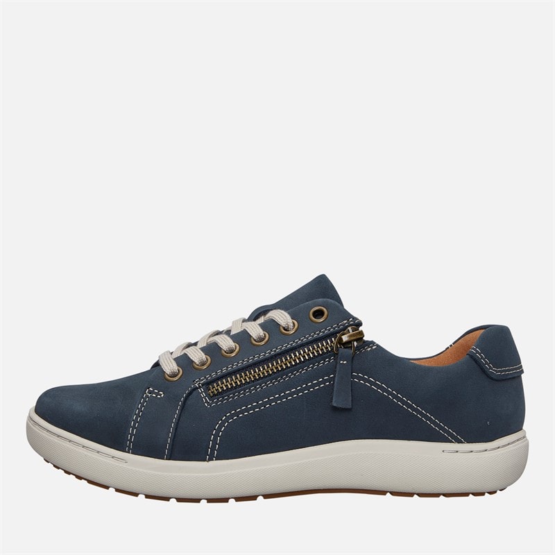 Clarks Dame Nalle Wide Fit Træningssko Navy Nubuck