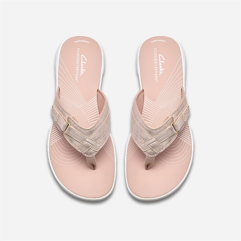 Clarks Dame Brinkley Sea Klipklapper Dusty Rose Metallic - Billede 2