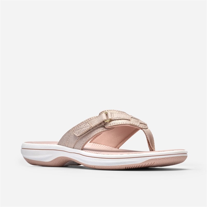 Clarks Dame Brinkley Sea Klipklapper Dusty Rose Metallic - Billede 4