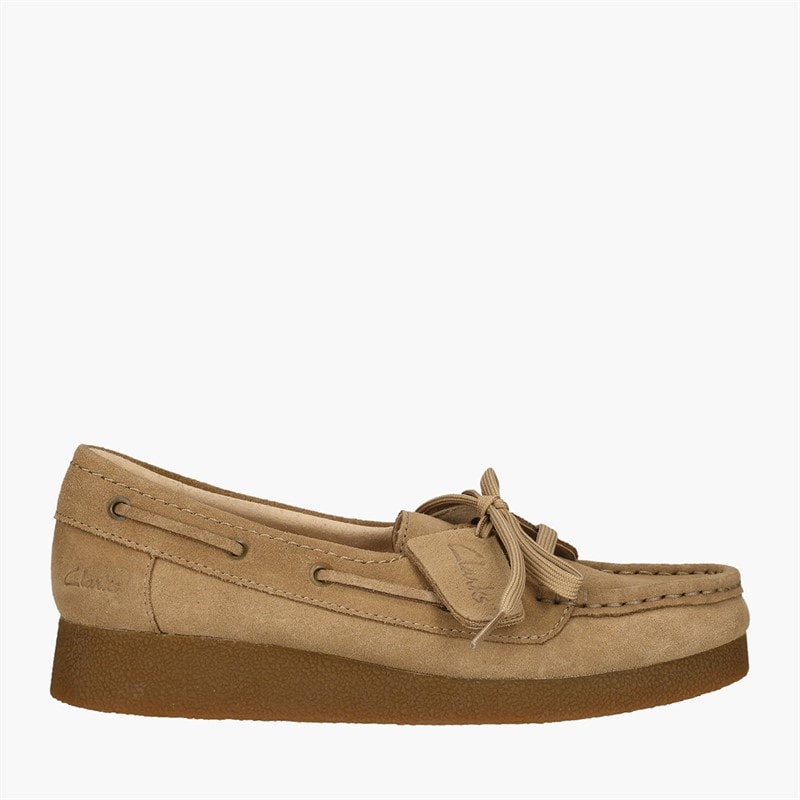 Clarks Dame Premium Wallabee Evo Hav D Sko Dark Sand Suede