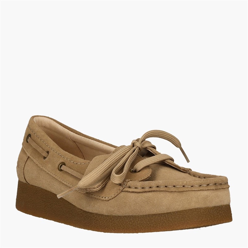 Clarks Dame Premium Wallabee Evo Hav D Sko Dark Sand Suede - Billede 2