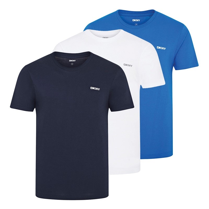 DKNY Herre Giants Tre Pak T-shirts Navy/Hvid/Blå