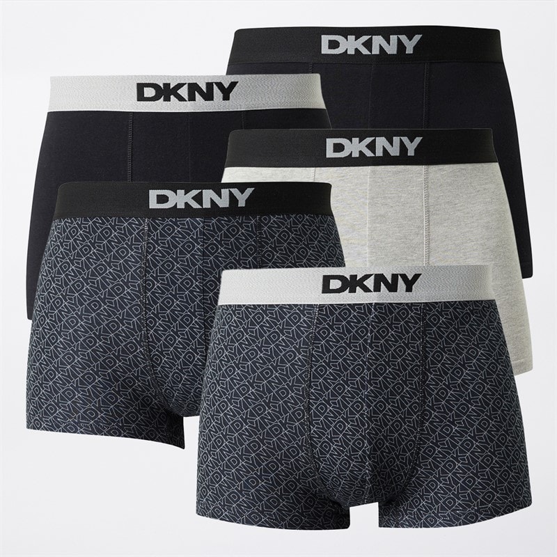 DKNY Herre Canton Fem Pak Boxer Trusser Sort/Alloy/Grey Marl - Billede 1
