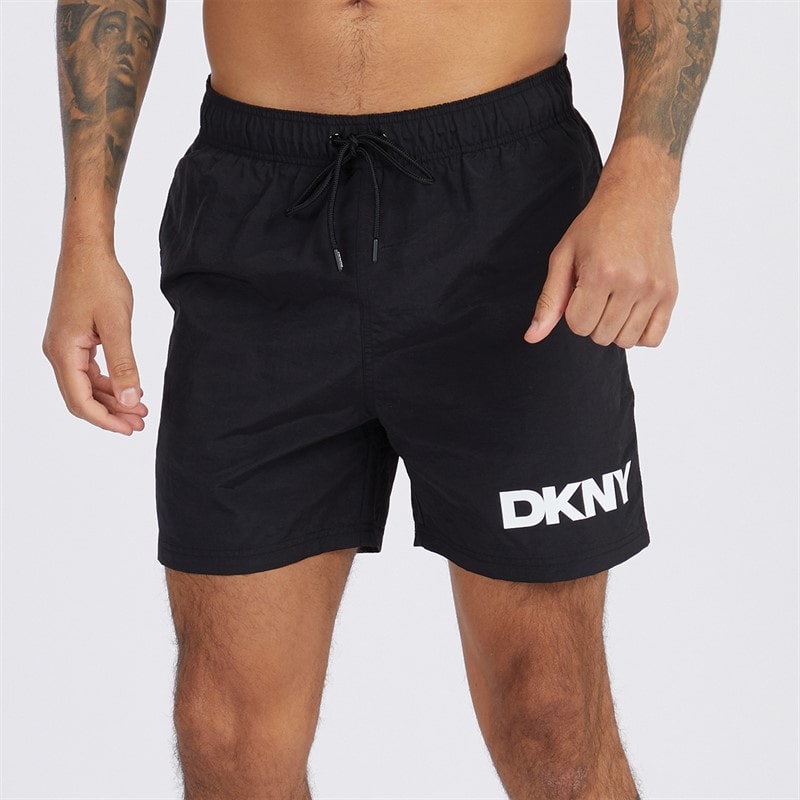 DKNY Herre Kastos Solid Svømme Shorts Sort - Billede 1