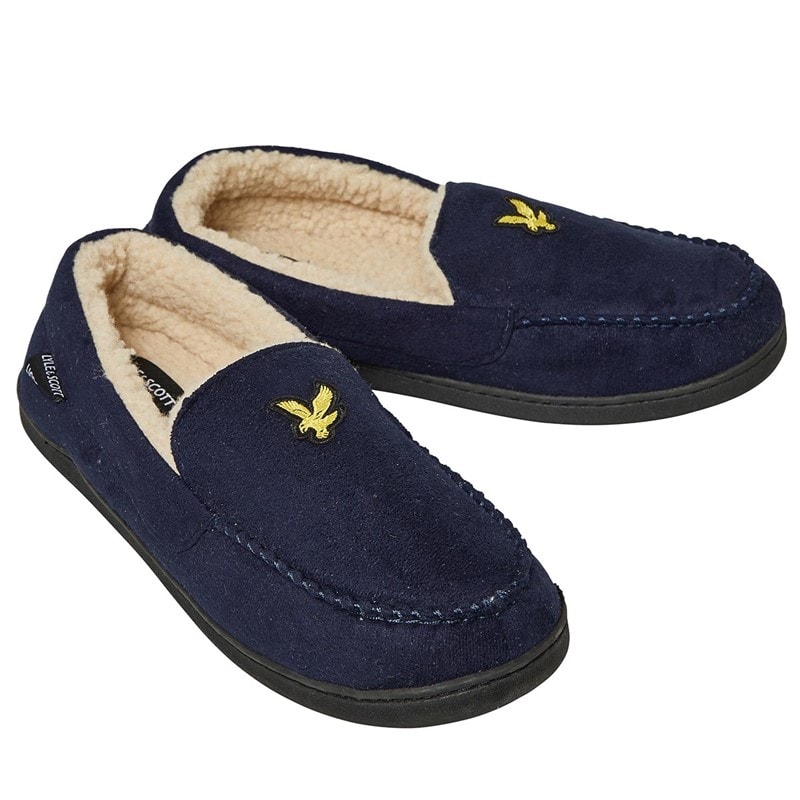 Lyle And Scott Vintage Herre Aspen Mocassin Tøfler Peacoat - Billede 1