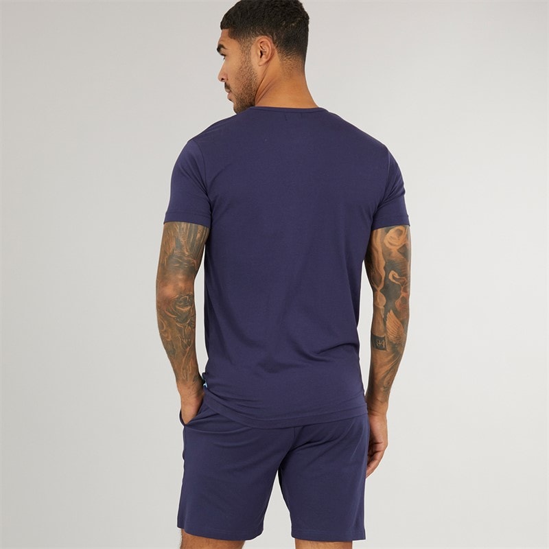 Lyle And Scott Vintage Herre Carter T-shirt og shorts sæt Peacoat - Billede 2