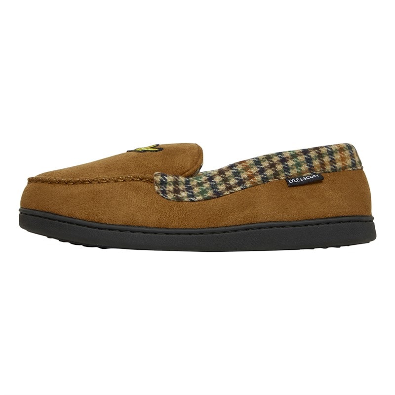 Lyle And Scott Vintage Herre Montague Mocassinsko Slippers Mørkebrun/Hønseøje - Billede 2