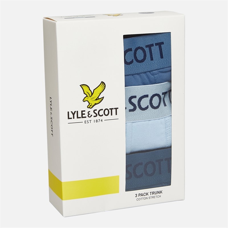 Lyle And Scott Vintage Herre Barclay Tre Pakke Boxer Trunks Blue Horizon/Chambray Blue/Dark Denim - Billede 2