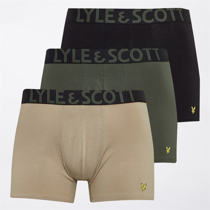 Lyle And Scott Vintage Herre Daniel Tre Pak Shorts Sølv salvie/Klatre efeu/Sort