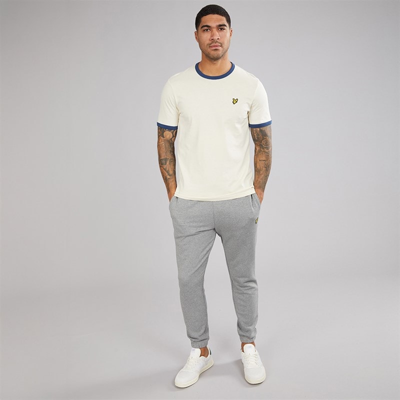 Lyle And Scott Vintage Herre Slim Sweat Bukser T28 Mid Grey Marl - Billede 4