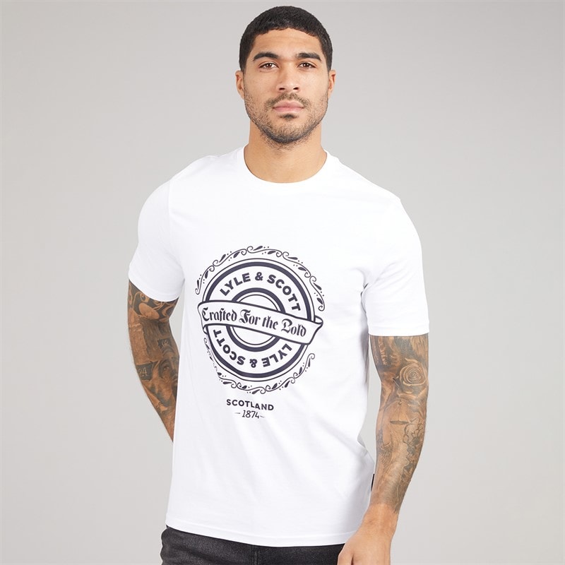 Lyle And Scott Vintage Herre Grafisk T-shirt 626 White