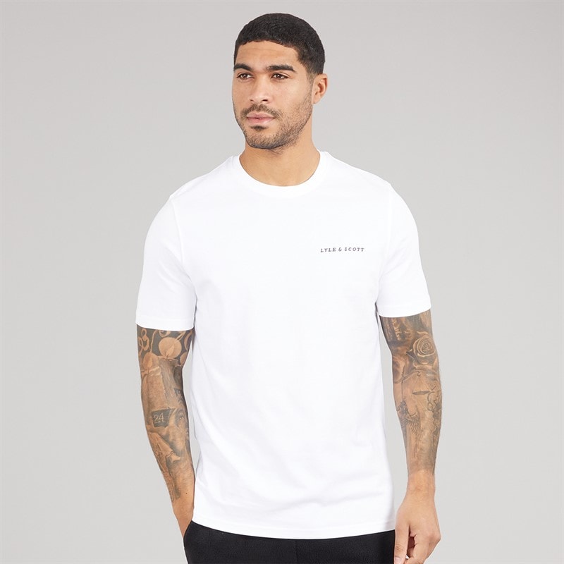 Lyle And Scott Vintage Herre Script T-shirt 626 White - Billede 1