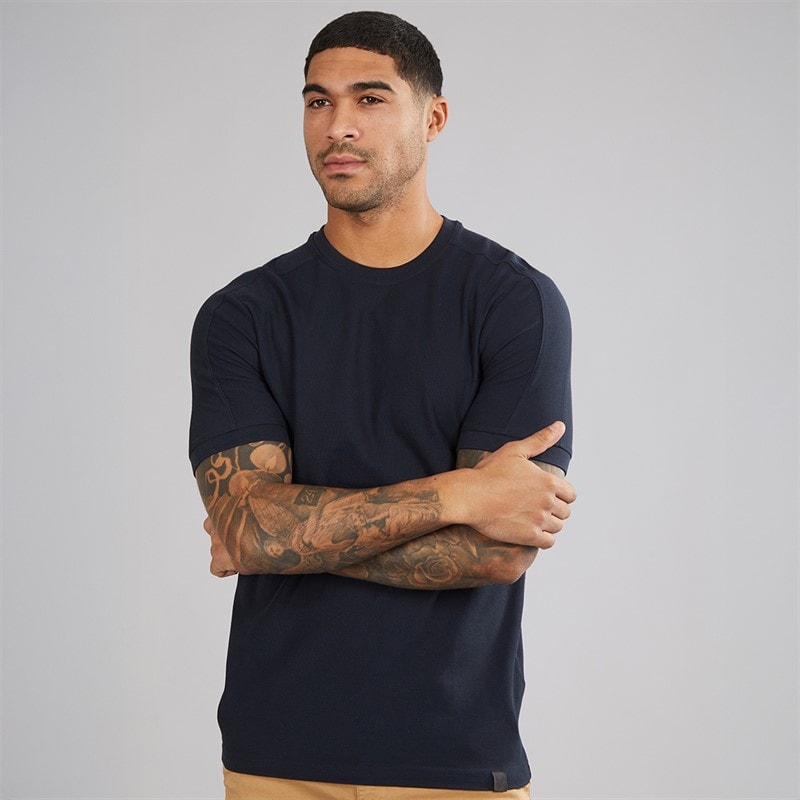 Lyle And Scott Vintage Herre Stribet T-shirt Z271 Dark Navy
