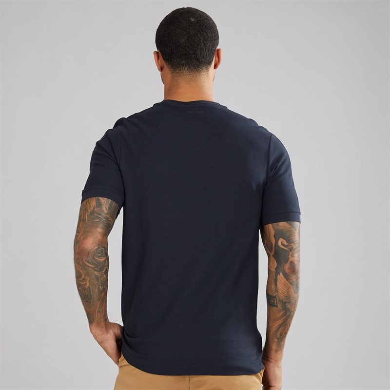 Lyle And Scott Vintage Herre Stribet T-shirt Z271 Dark Navy - Billede 2
