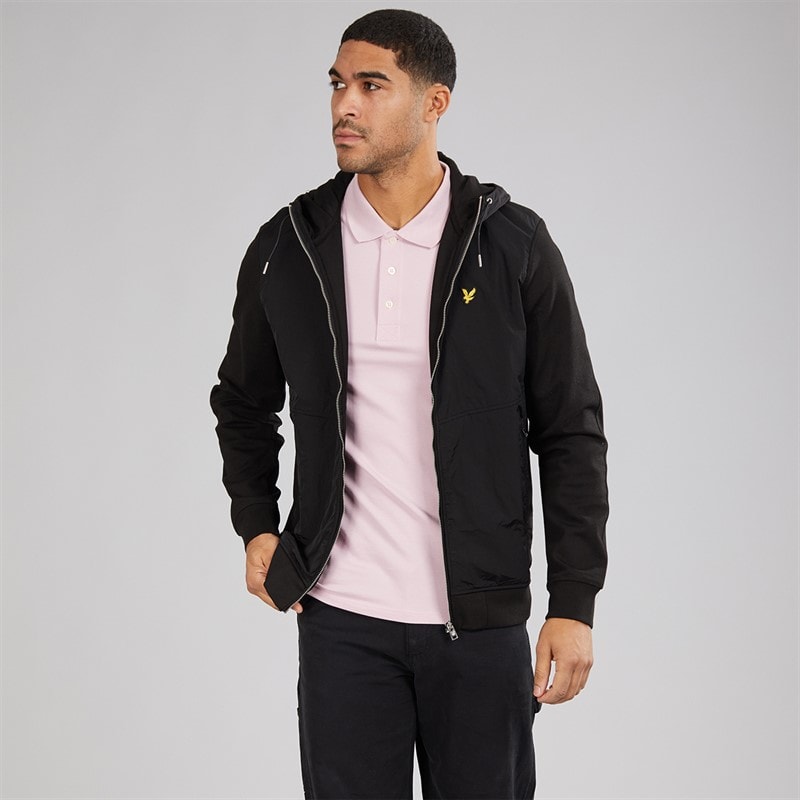 Lyle And Scott Vintage Herre Half Raglan Hybrid Hættetrøje Z865 Jet Black - Billede 4