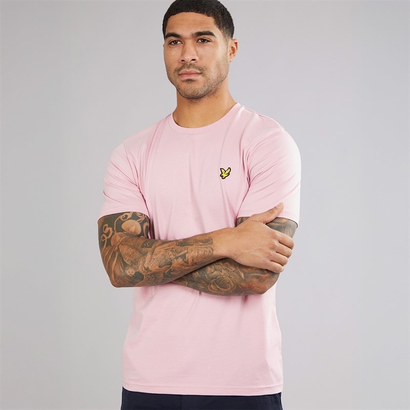 Lyle And Scott Vintage Herre Ensfarvet T-shirt Pink Light - Billede 1