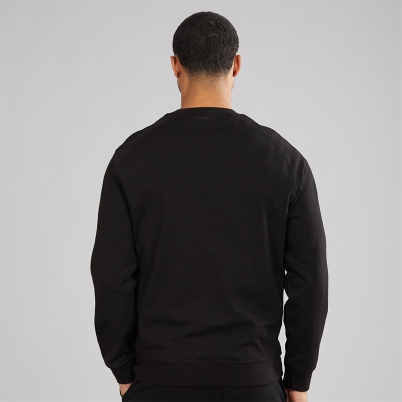Lyle And Scott Vintage Herre Halv Raglan Hybrid Sweatshirt Z865 Jet Black - Billede 2