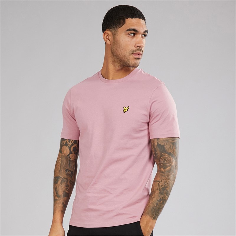 Lyle And Scott Vintage Herre Ensfarvet T-shirt X871 Garden Rose - Billede 1