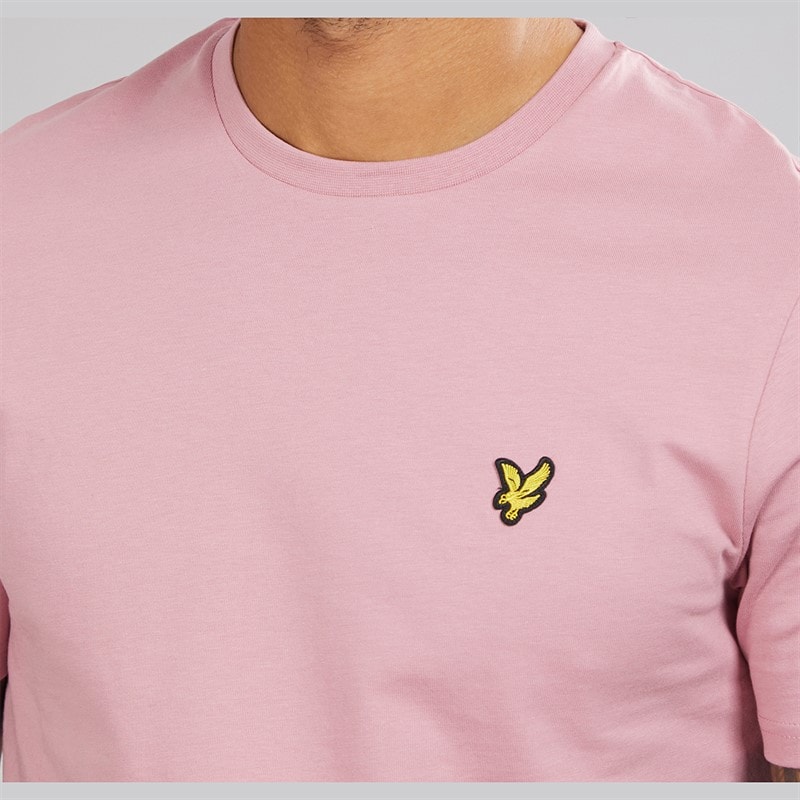 Lyle And Scott Vintage Herre Ensfarvet T-shirt X871 Garden Rose - Billede 3