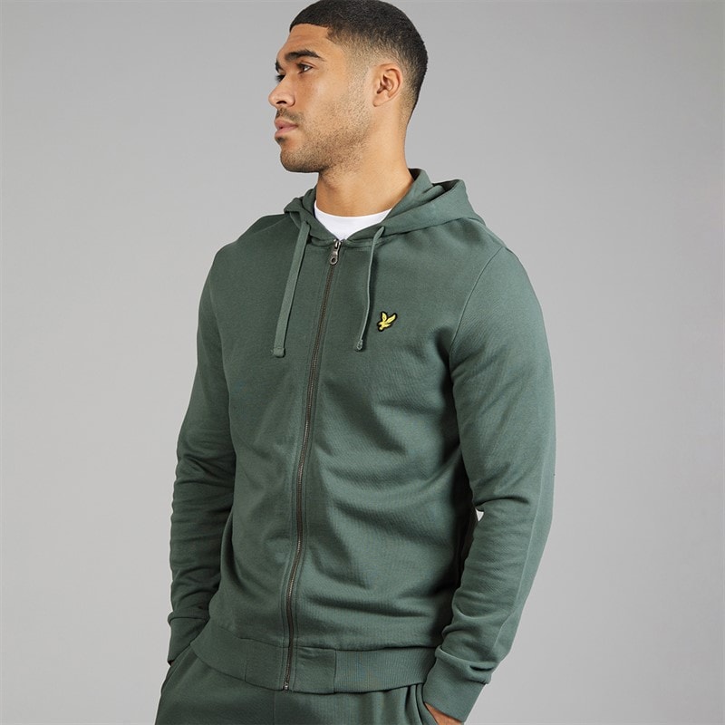 Lyle And Scott Vintage Herre lynlås hættetrøje Green Mercurial - Billede 3