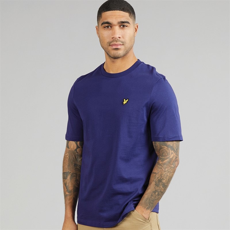 Lyle And Scott Vintage Herre mellemvægt bomulds T-shirt Deep Indigo - Billede 1