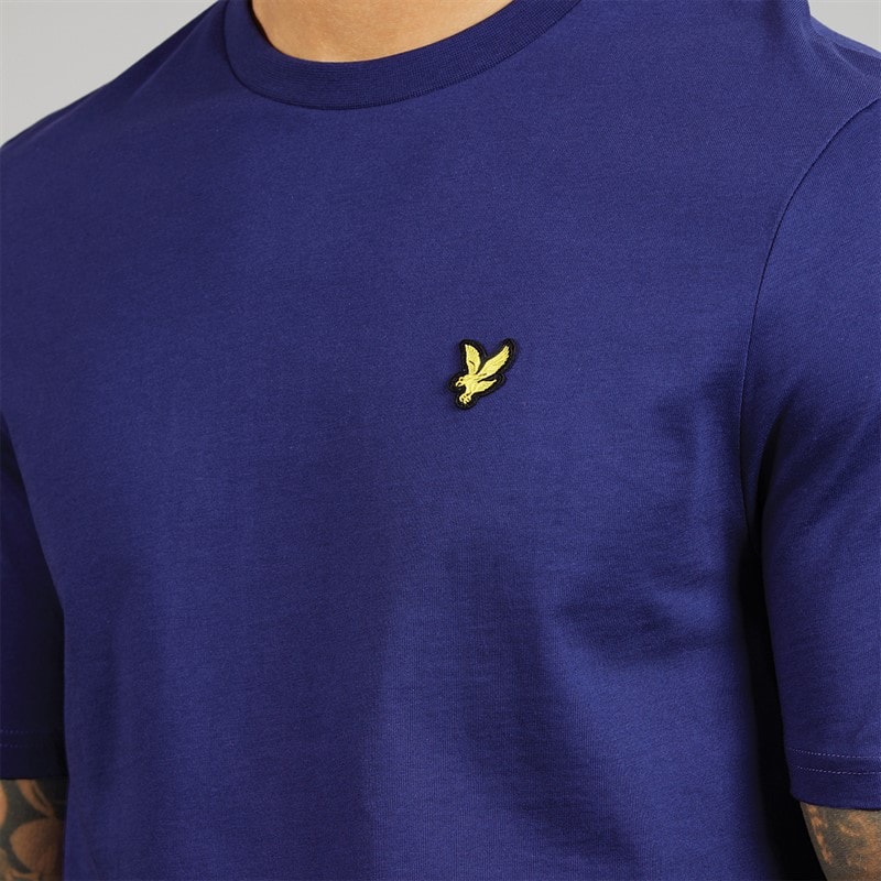 Lyle And Scott Vintage Herre mellemvægt bomulds T-shirt Deep Indigo - Billede 5
