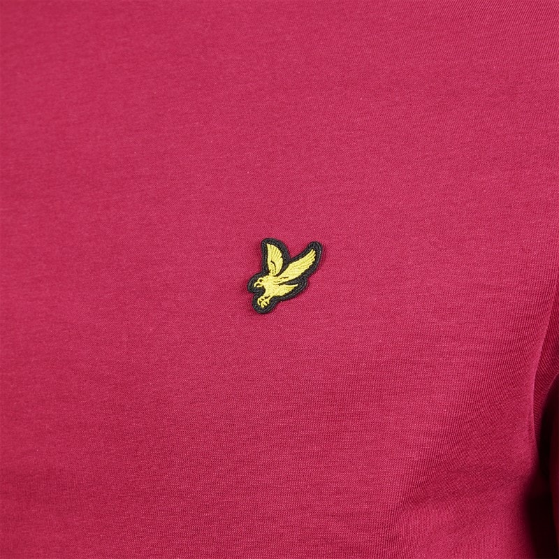 Lyle And Scott Vintage Herre mellemvægt bomulds T-shirt Rich Burgundy - Billede 3