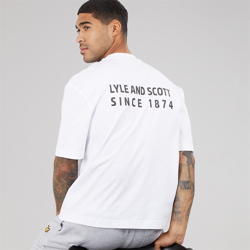 Lyle And Scott Vintage Herre Oversized 1874 T-shirt Hvid