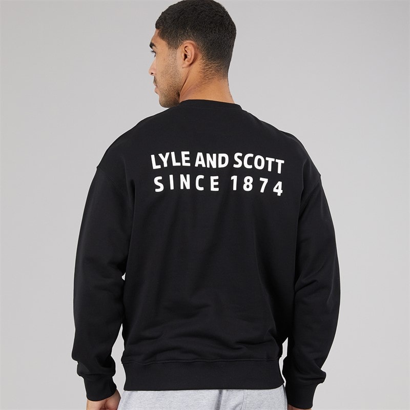 Lyle And Scott Vintage Herre Oversized 1874 Sweatshirt Jet Black